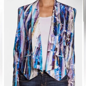 Rebecca Minkoff Becky Blazer Silk w/ Shawl Collar and Light Shoulder Pads Sz sm